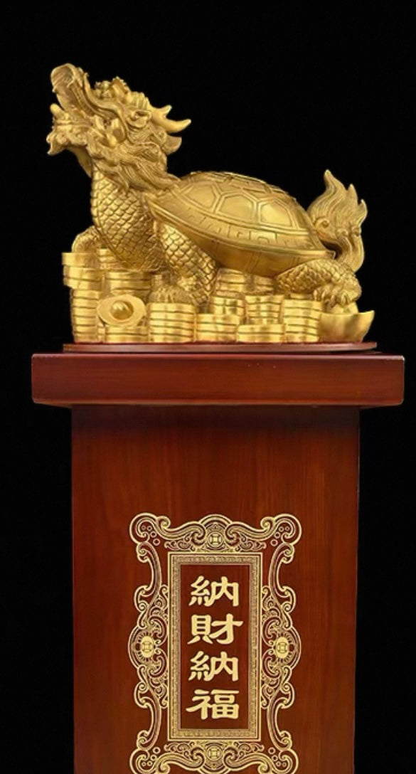 黃銅龍龜 納彩納福